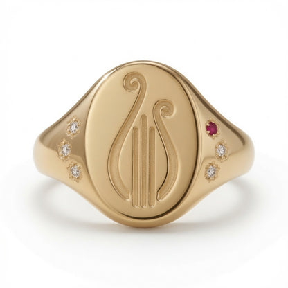Love Your Lyre Signet Ring