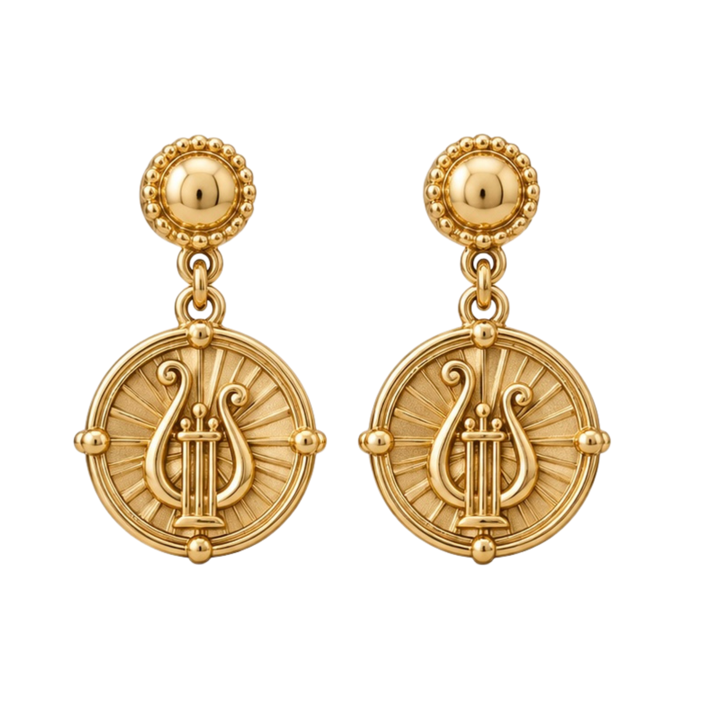 Love Your Lyre Medallion Earrings