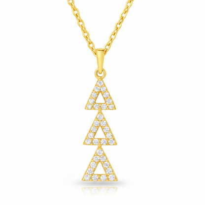 Triple Triangle Necklace - Matched Lighting
